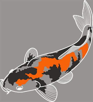 
                  
                    Koi and Pond Decoration | Painted in orange and black Koi
                  
                